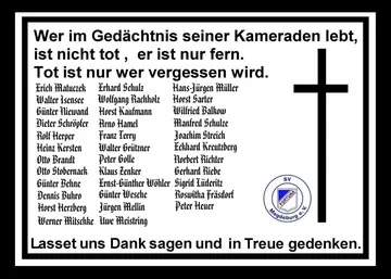 In Gedenken: Gedenktafel