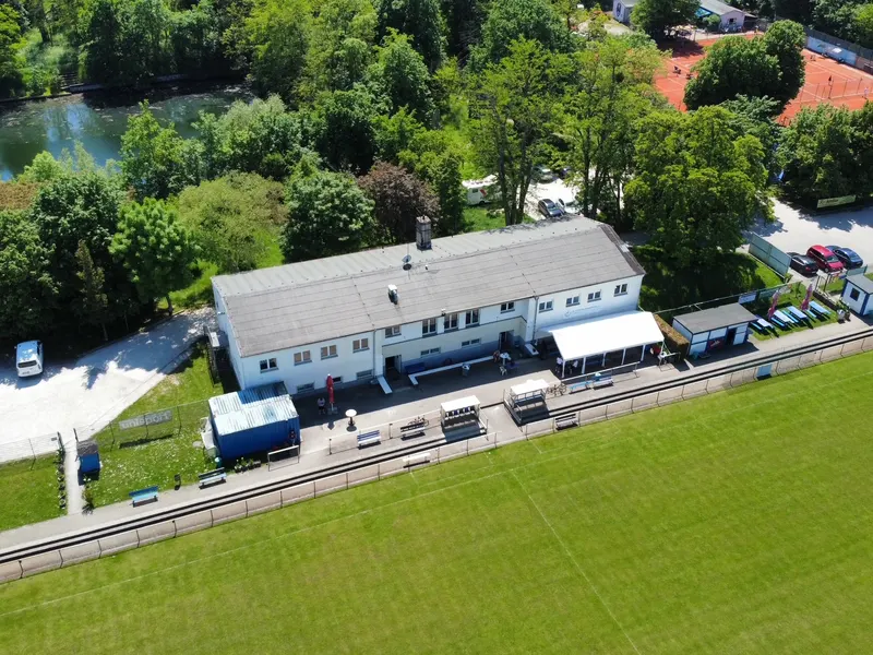 Vereinsheim am Schöppensteg von oben