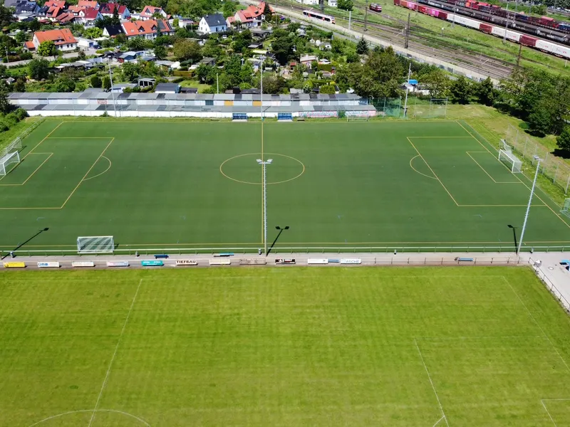 Sportplatz Schöppensteg von oben